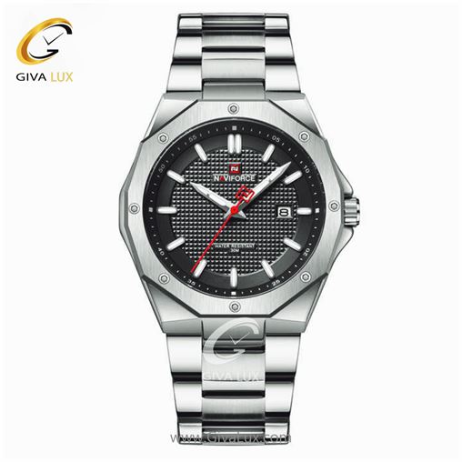 ساعت مچی مردانه بندفلزی سیلور زمینه مشکی ناوی فورس مدل 9200 9200 S-B.jpg